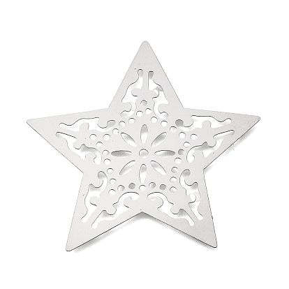 201 нержавеющей стали кабошонов, гравированные металлические украшения, звезда