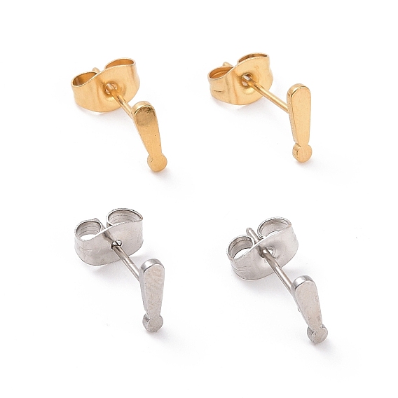 304 Stainless Steel Exclamation Point Stud Earrings for Women Men