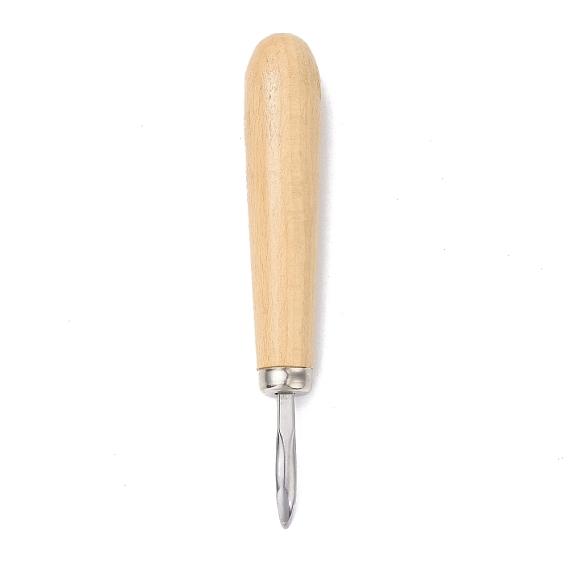 Wood Burnisher Lifter for Diamond Gemstone Setting, with Curved Stainless Steel Head, Jewelry Embedding Tool