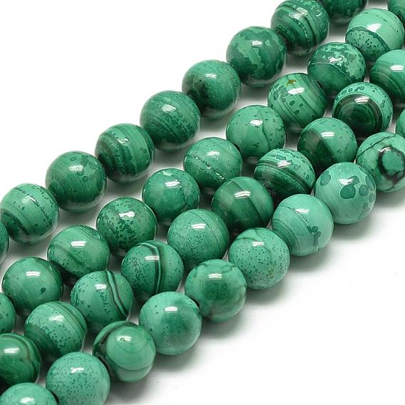 Natural Malachite Beads Strands, Round