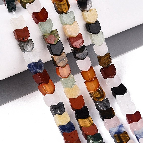 Natural & Synthetic Mixed Stone Beads Strands, Arrow, Mixed Dyed and Undyed