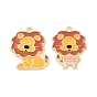 Подвески из эмалевого сплава с покрытием из легкого золота, без кадмия и без свинца, очарование льва