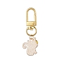 Alloy Enamel Pendant Decorations, with Swivel Snap Clasp and Bell, for Keychain, Purse, Backpack Ornament, Fox