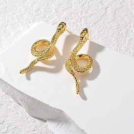 304 серьги-гвоздики из нержавеющей стали для женщин, змея