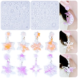 Серия снежинок diy силиконовые украшения подвесные формы, для уф-смолы, изготовление изделий из эпоксидной смолы