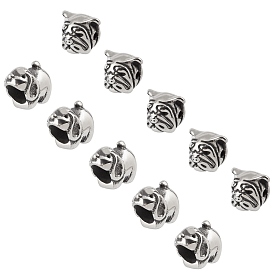 Unicraftale Stainless Steel Puppy Beads, Dog Head