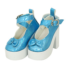 PU Leather High Heels Doll Platform Shoes, Doll Making Supples