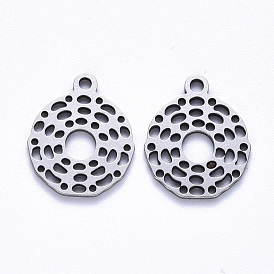 Pendentifs en acier inoxydable, plat rond