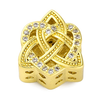 Стойки обшивки латунь микро проложить кубического циркония бусы, долговечный, без кадмия и без свинца, цветок