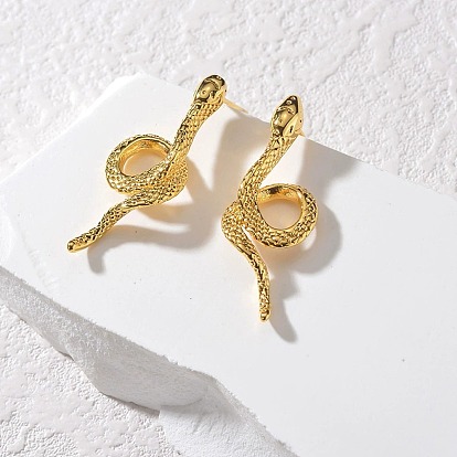 304 серьги-гвоздики из нержавеющей стали для женщин, змея