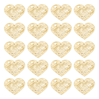 20 латунные подвески шт., долговечный, чеканный, сердце