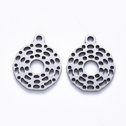 Pendentifs en acier inoxydable, plat rond