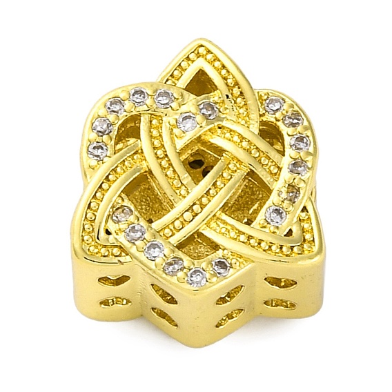 Стойки обшивки латунь микро проложить кубического циркония бусы, долговечный, без кадмия и без свинца, цветок