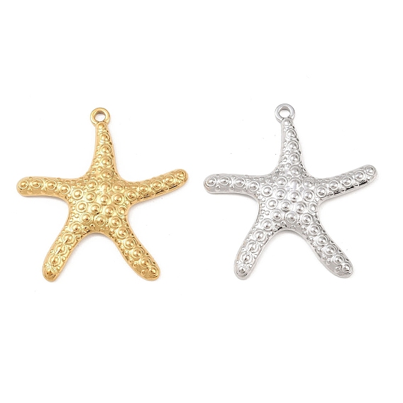 304 подвески из нержавеющей стали, морская звезда, без кадмия, без никеля и без свинца, ионное покрытие (ip)