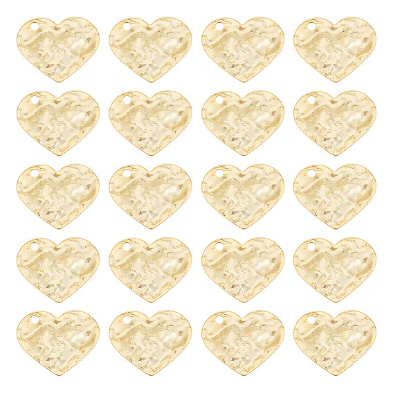 20 латунные подвески шт., долговечный, чеканный, сердце