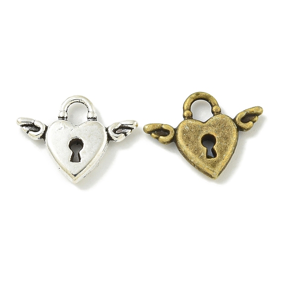 Сплавочные подвески тибетского стиля, без свинца и без кадмия, сердце с крыла