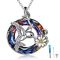 Alloy Enamel Donut with Bird Urn Ashes Necklace, Pendant Necklace for Women