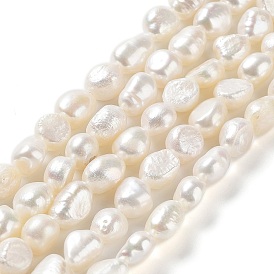 Brins de perles de culture d'eau douce naturelles, poli des deux côtés, note 3a+