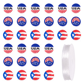 300 шт 3 стили ручной работы из полимерной глины бусины, плоско-круглые, с 1 рулонной эластичной кристаллической нитью