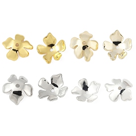 Шапочки и конусы для бусин, латунные, 5-лепестков цветка