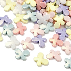 Непрозрачные акриловые бусины с УФ-покрытием, радужный, бабочка