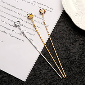 diy hollow flower branch metal hairpin retro Chinese style can hang tassel hairpin hair crown accessories