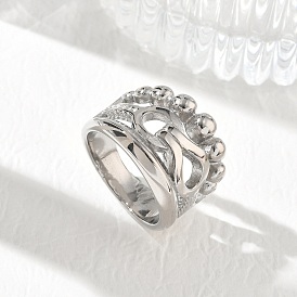 304 Stainless Steel Finger Rings, Long-Lasting Plated