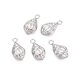 Pendentifs en acier inoxydable, placage ionique (ip), charmes de conque