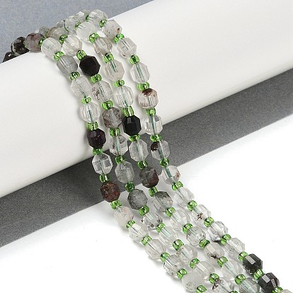 Природного кварца lodolite нитей бисера, граненые, двухконусные, точечные призмы с двойным концом