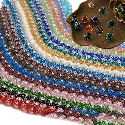 Светящиеся бусины лэмпворк с золотым песком, круглые, светящиеся в темноте бусы