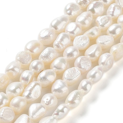 Hilos de perlas de agua dulce cultivadas naturales, dos caras pulidas, grado 3a+