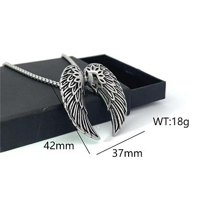 Ожерелья с подвеской в виде крыльев ангела из нержавеющей стали для мужчин