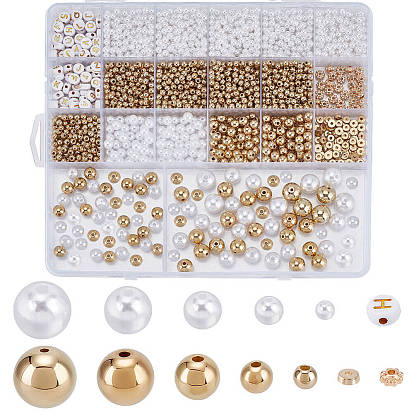 Наборы для самостоятельного изготовления круглых бусин из АБС-пластика, имитирующих жемчуг, и пластиковых бусин CCB.