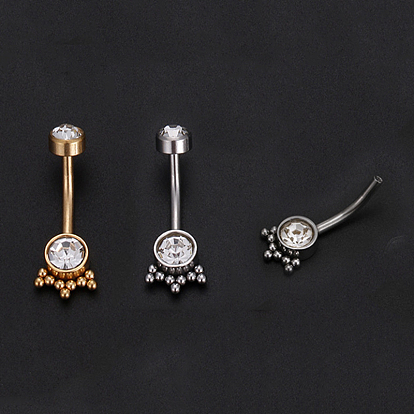 316l хирургическая нержавеющая сталь прозрачный кубический цирконий плоские круглые изогнутые штанги живота кольца