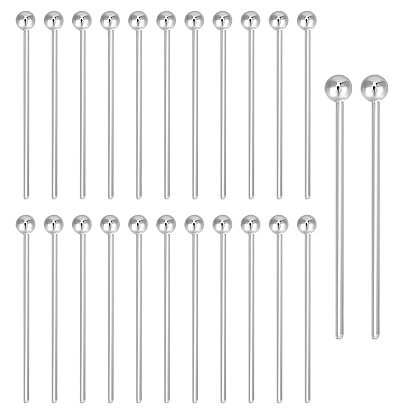 50 шт. 925 булавки с шарообразной головкой из стерлингового серебра, с полировкой из замши