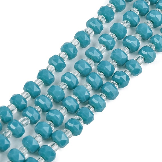 Непрозрачное стекло бисер нитей, рондель, граненые