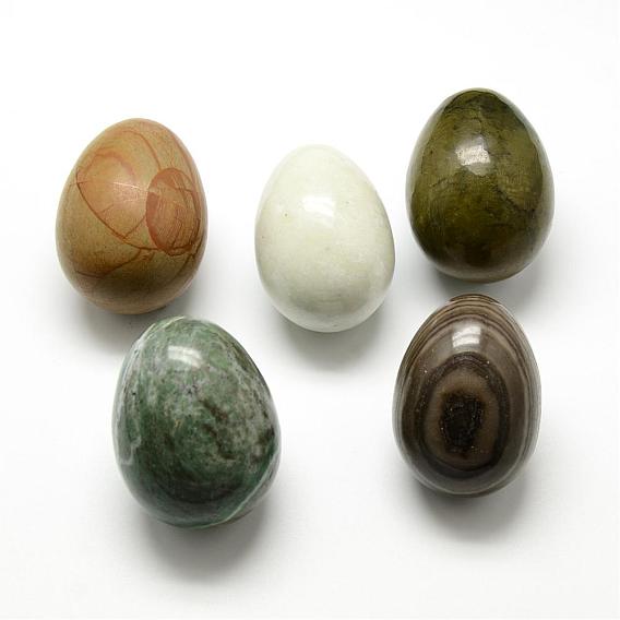 Mixed Stone Egg Stone, Pocket Palm Stone for Anxiety Relief Meditation Easter Decor
