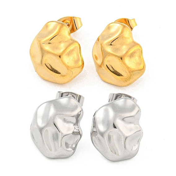 304 из нержавеющей стали уха шпильки, серьги-гвоздики для женщин, самородки