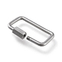 304 Stainless Steel Screw Carabiner Lock Charms, for Necklaces Making, Rectangle