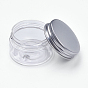 Transparent Plastic Bead Containers, with Aluminium Cover, Column, Platinum
