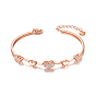 925 Sterling Silver Link Bracelets, with Micro Pave AAA Cubic Zirconia, Heart