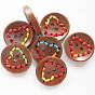 Круглые окрашены 2-луночное кнопки с красочными темы, Деревянные пуговицы