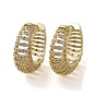 Brass Micro Pave Cubic Zirconia Hoop Earrings