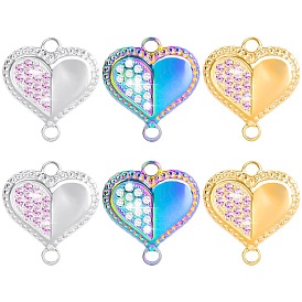 Stainless steel oil pressure vacuum plating 18k gold heart with some rhinestone pendant bracelet 50cm jewelry accessories