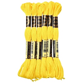 6Bundles Polyester Embroidery Floss, Cross Stitch Threads