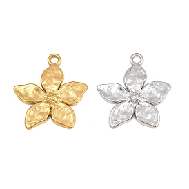 Pendentifs en acier inoxydable, charmes de fleurs