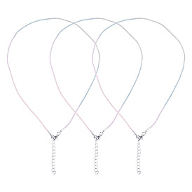 10Confección de collares con cordón metálico y de algodón., con cadenas finales de hierro