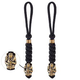 2шт. зонт шнур полиэстер и спандекс веревка брелок карабин, с латунной бисера, платина