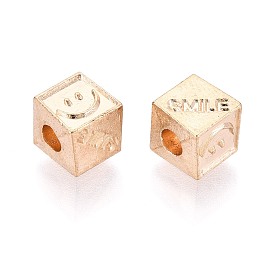 Сплавочные бусины, куб с улыбающимся лицом, без кадмия и без свинца