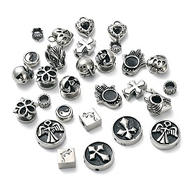 304 perles et pendentifs en acier inoxydable, formes mixtes